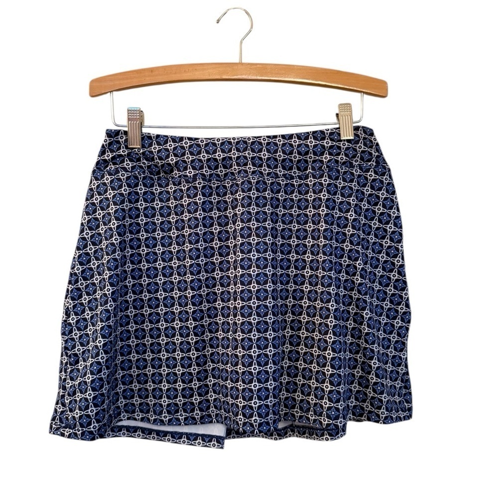 Chic Navy Patterned Mini Skirt M Sport golf